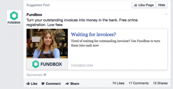 Invoice Factoring Facebook Ad